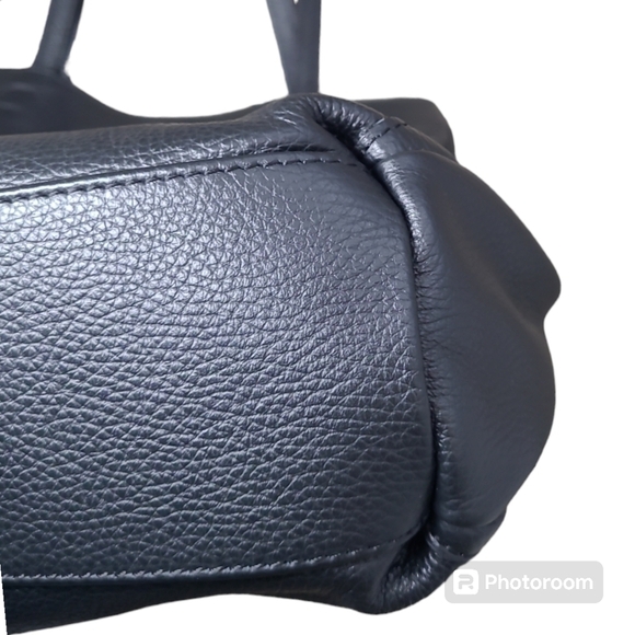 Viola Castellani Black Pebble Italian Leather Shoulder Tote Bag - Picture 10 of 16
